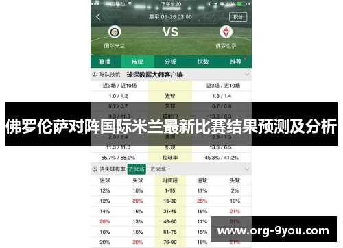 佛罗伦萨对阵国际米兰最新比赛结果预测及分析